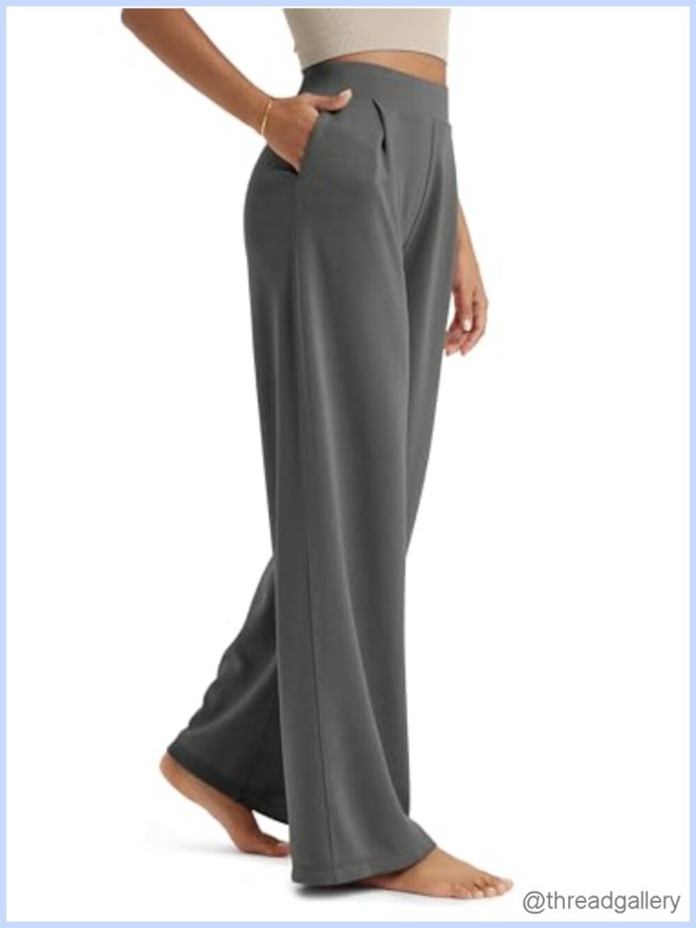 Modal Soft Wide Leg Pants High Waist Casual Relaxed with Pockets